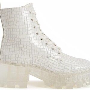 Katy Perry Women's the Geli Combat Boots Square Toe Lug Sole